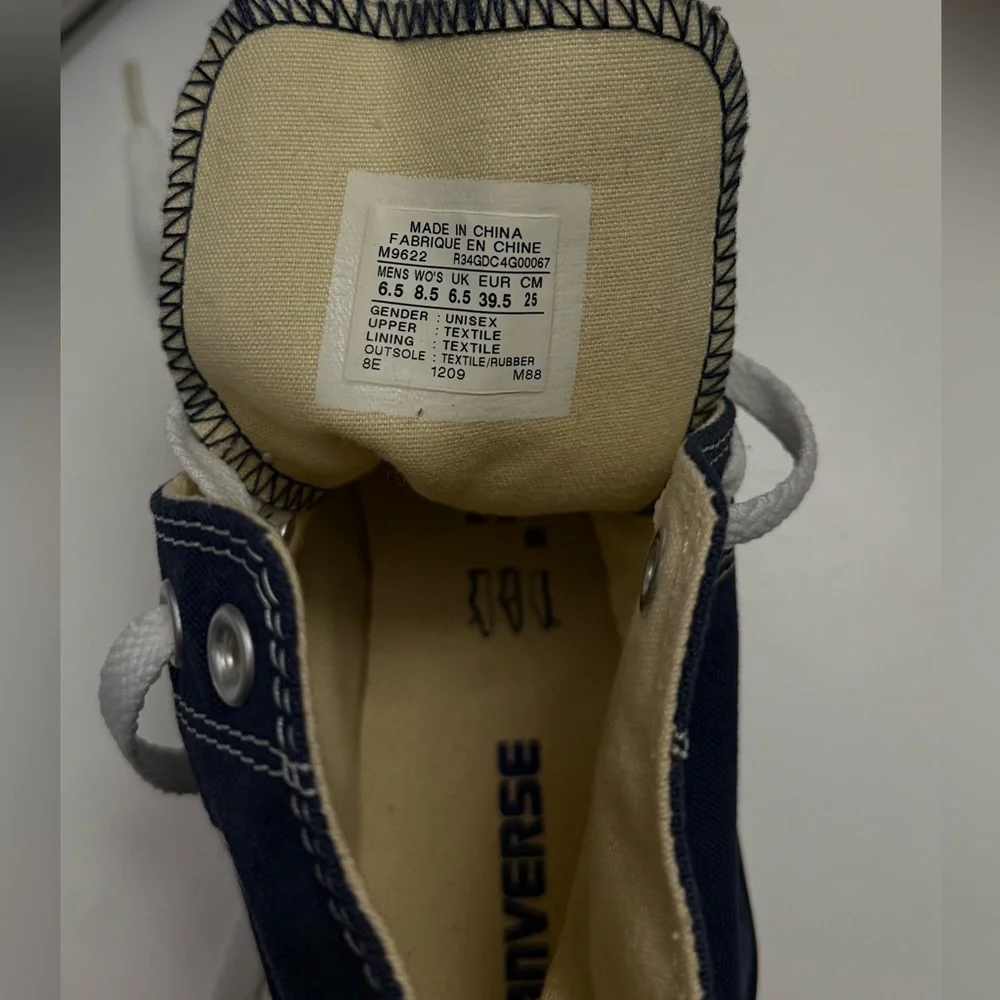 Unisex Converse High Top Sneakers - Navy & White - Picture 6 of 6
